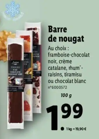 Lidl Barre de nougat offre