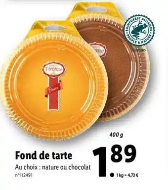 Lidl Fond de tarte offre