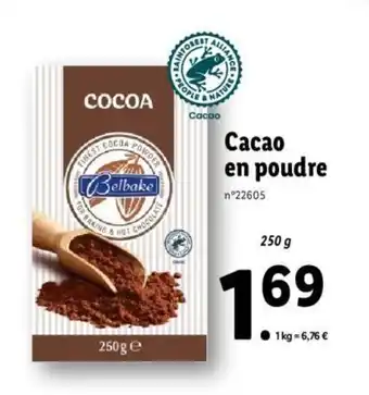 Lidl Cacao en poudre offre