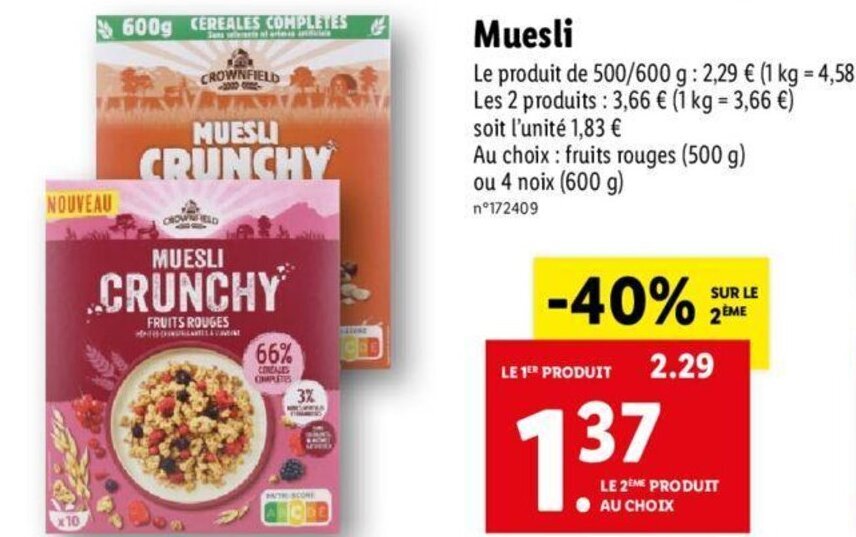 Promo Muesli chez Lidl