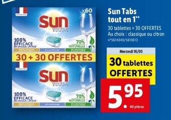 Lidl Sun tabs tout en 1 offre