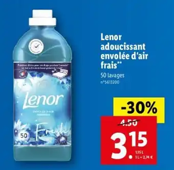 Lidl Lenor adoucissant envolée d'air frais offre