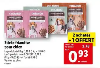 Lidl Sticks friandise pour chien offre