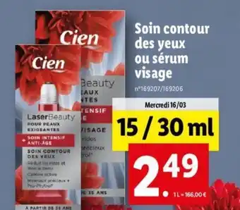 Lidl Soin contour des yeux ou sérum visage offre