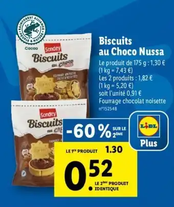 Lidl Biscuits au choco nussa offre