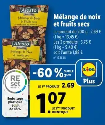 Lidl Mélange de noix et fruits secs offre