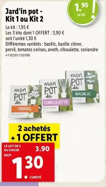 Lidl Jard-in pot - Kit 1 ou Kit 2 offre