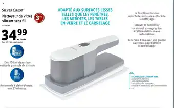 Lidl Nettoyeur de vitres vibrant sans fil offre