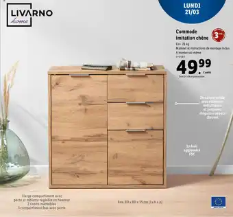 Lidl Commode imitation chêne offre