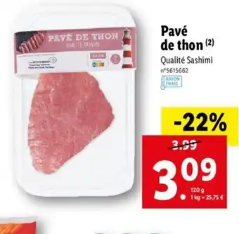 Lidl Pavé de thon offre