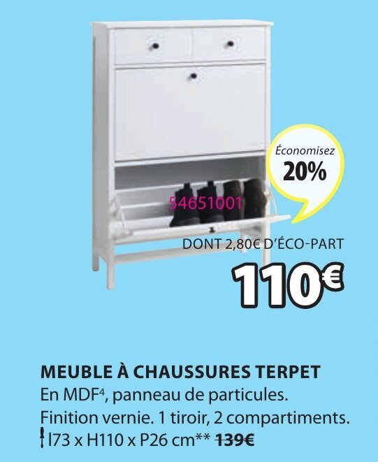 Promo Meuble à Chaussures Terpet chez JYSK