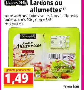 Norma Lardons Ou Allumettes offre