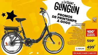 Carrefour Toplife vélo à assistance électrique pliant e-1000 offre