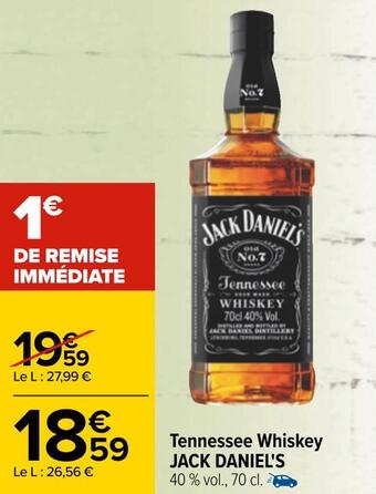 Carrefour Jack daniel's tennessee whiskey offre