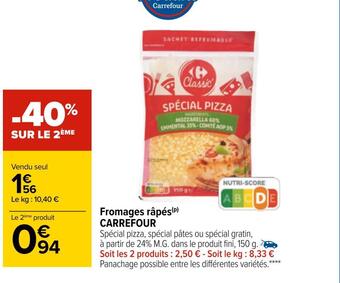 Carrefour Carrefour fromages râpés offre