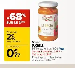 Carrefour Florelli sauce offre