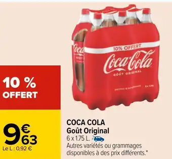 Carrefour Coca cola coca cola goût original offre