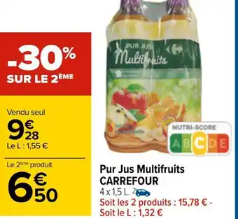 Carrefour Carrefour pur jus multifruits offre