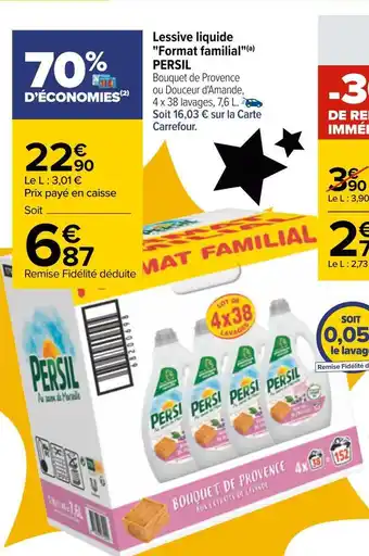 Carrefour Persil lessive liquide "format familial" offre