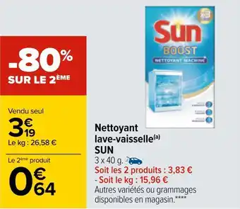 Carrefour Sun nettoyant lave-vaisselle offre