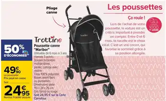 Carrefour Poussette canne maribor offre