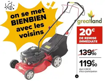 Carrefour Tondeuse thermique tractée 79cc offre