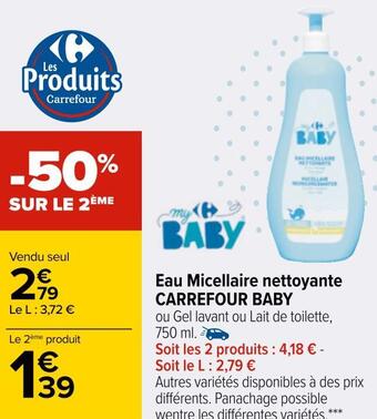 Carrefour Carrefour baby eau micellaire nettoyante offre