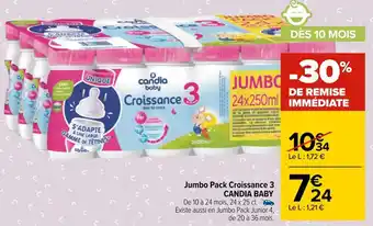 Carrefour Candia baby jumbo pack croissance 3 offre