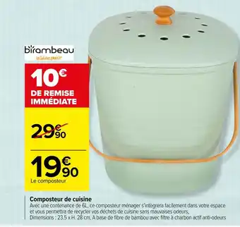 Carrefour Birambeau composteur de cuisine offre