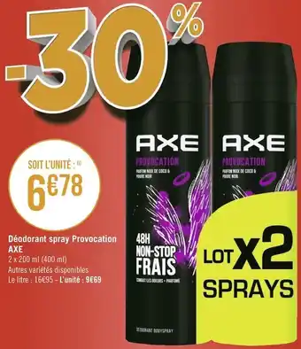 Géant Casino Axe déodorant spray provocation offre