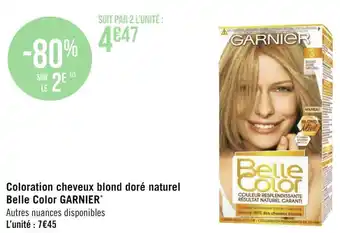 Géant Casino Garnier coloration cheveux blond doré naturel belle color offre