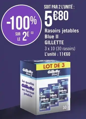 Géant Casino Gillette rasoirs jetables blue ii offre