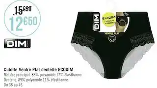 Géant Casino Ecodim culotte ventre plat dentelle offre