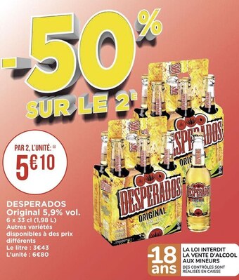 Géant Casino Desperados desperados original 5,9% vol. offre
