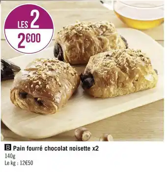 Géant Casino Pain fourré chocolat noisette x2 offre
