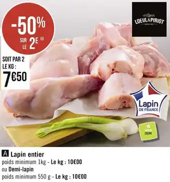 Géant Casino Lapin entier offre