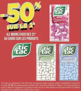 Géant Casino Tic tac bon plan sur les produits de la marque tic tac offre