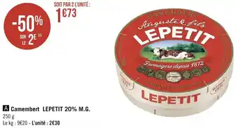 Lepetit camembert 20% m.g