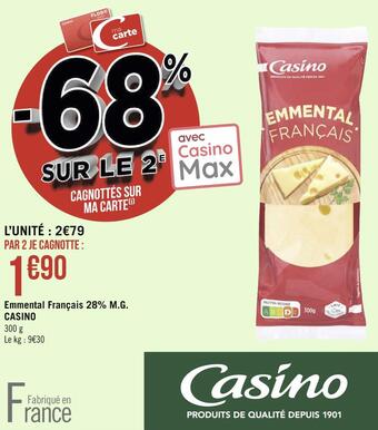 Géant Casino Casino emmental français 28% m.g. offre