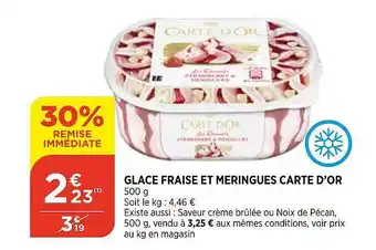 Bi1 Glace Fraise Et Meringues Carte D'or 30% Remise Immédiate offre