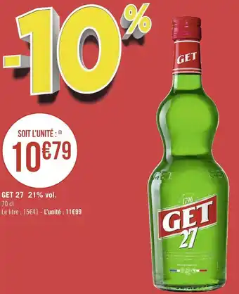 Géant Casino Get get 27 21% vol. offre