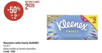 Géant Casino Kleenex mouchoirs boîte family offre