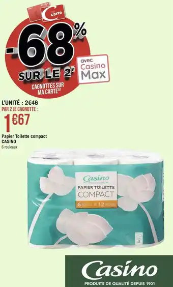 Géant Casino Casino papier toilette compact offre