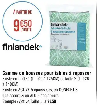 Géant Casino Finlandek gamme de housses pour tables à repasser offre