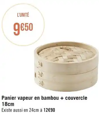 Géant Casino Panier vapeur en bambou + couvercle 18cm offre