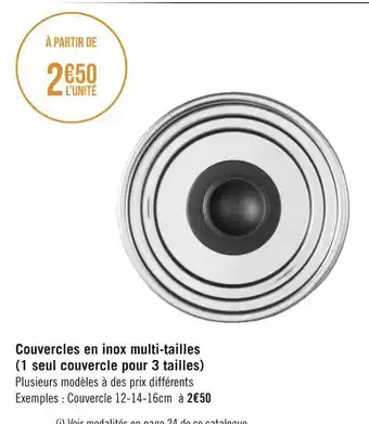 Géant Casino Couvercles en inox multi-tailles (1 seul couvercle pour 3 tailles) offre