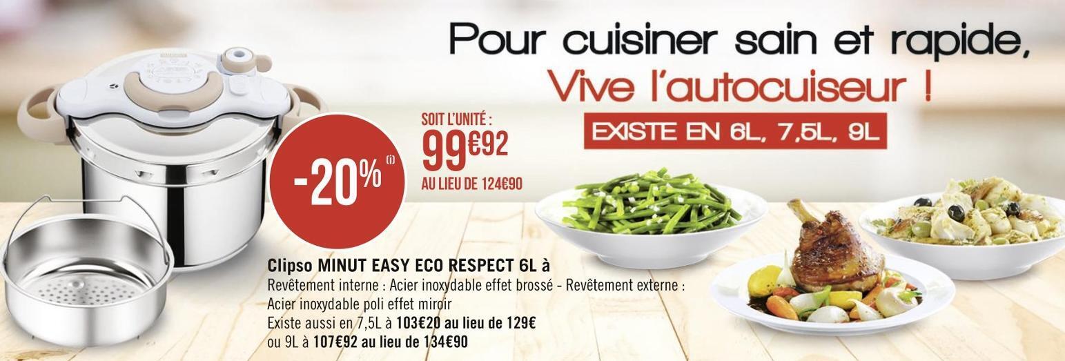 Promo Clipso minut easy eco respect 6l chez Géant Casino
