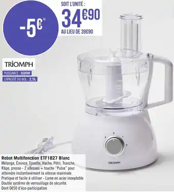 Géant Casino Triomph robot multifonction etf1827 blanc offre