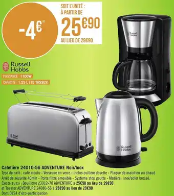 Géant Casino Cafetière 24010-56 adventure noir/inox offre