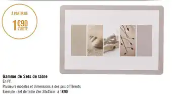 Gamme de sets de table